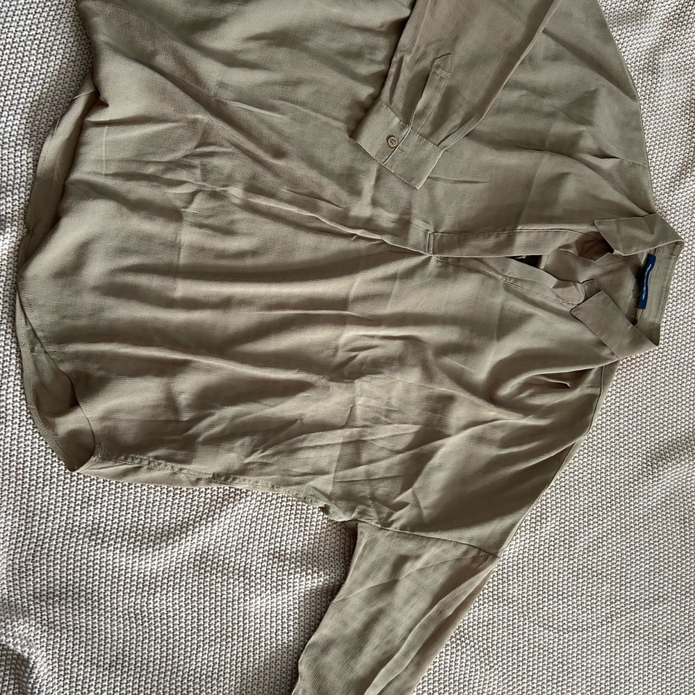 Stylish Beige Button-Up Blouse